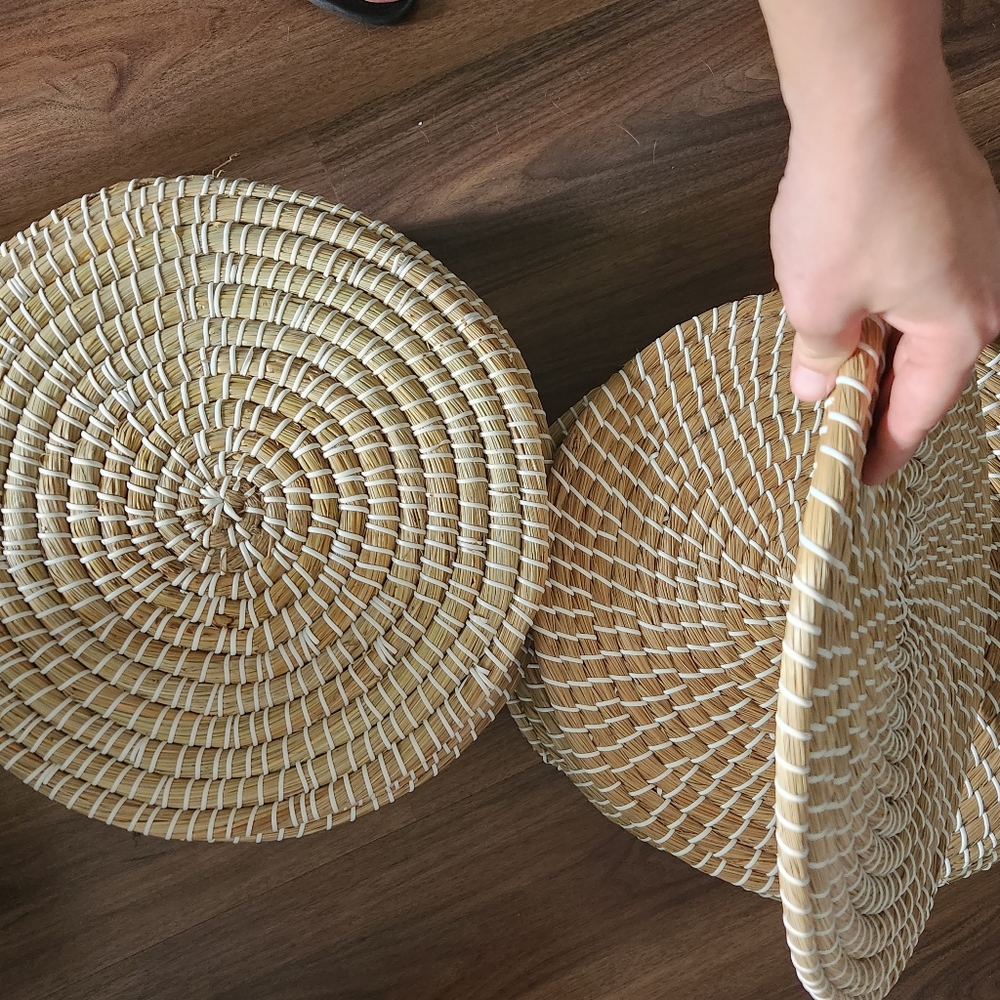 RESERVED - (4) Rattan Placemat Chargers